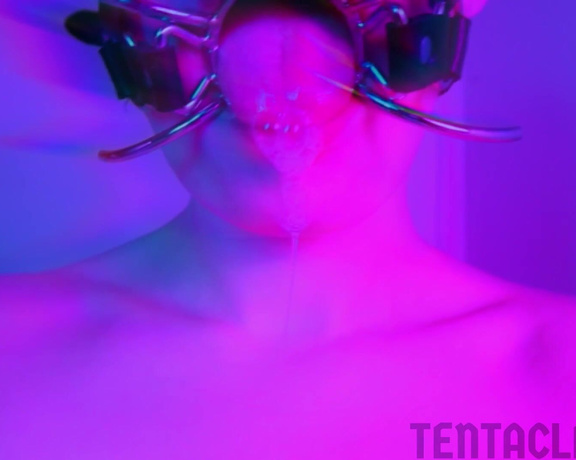 Tentacle Porn aka tentacleporn OnlyFans - Neon dreams 2 7 mins) Gagged spit play and masturbation