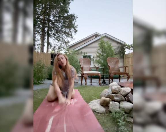 Zoe by the River aka zoebytheriver OnlyFans Video - Moving my body by the campfire as the sunsets after a long day of work and