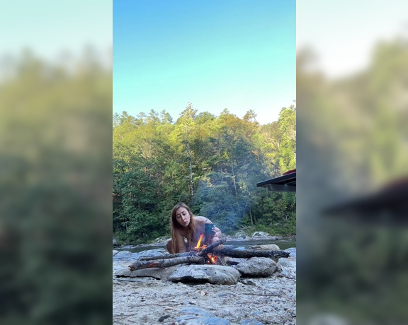 Zoe by the River aka zoebytheriver OnlyFans Video - morning coffee, campfire, and cock cravings