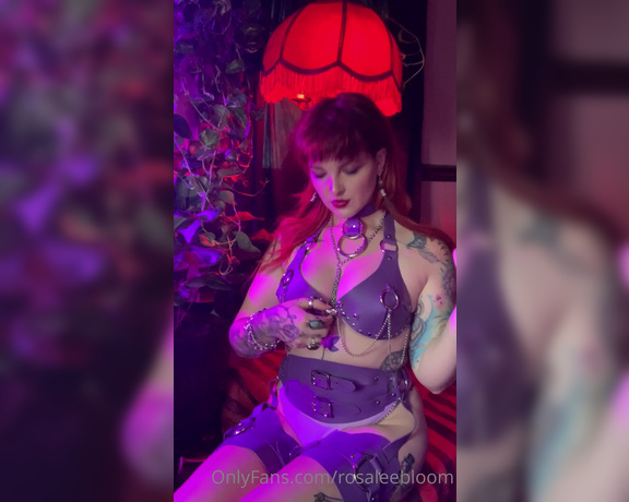 Rosamagnoliaxo - Who wants to undress me from my favorite purple leather set Of course not after so l (08.10.2020)