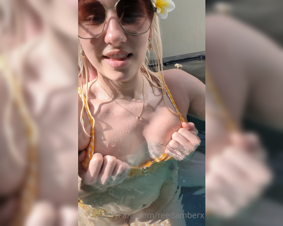 Reed Amber X aka reedamberx OnlyFans Video - 04-01-2022 - Tits being groped and my hard nipples being played with by kanestonethic in our little pool