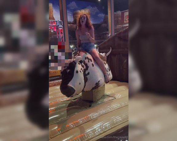 Cay Wild aka thecaywild - 08-02-2024 OnlyFans Video - Hubby talked me into riding this bull at the bar we were at