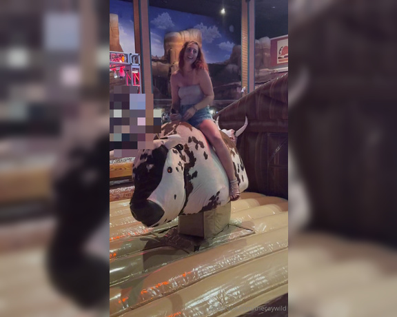 Cay Wild aka thecaywild - 08-02-2024 OnlyFans Video - Hubby talked me into riding this bull at the bar we were at