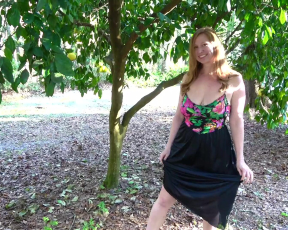 Ginger Daydreams aka gingerdaydreams - 03-27-2023 OnlyFans Video - Striptease under the fruit tree