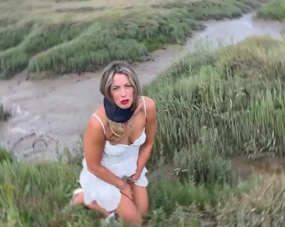 Brianna Olivia aka bribriolivia - 09-11-2023 OnlyFans Video - Lost, instructed, clothes trashed as I cum wearing my vibe knickers in lots of thick mud