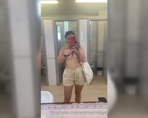 Emma May aka emmammayo - 07-16-2022 OnlyFans Video - playing with my tits in a public bathroom for ya