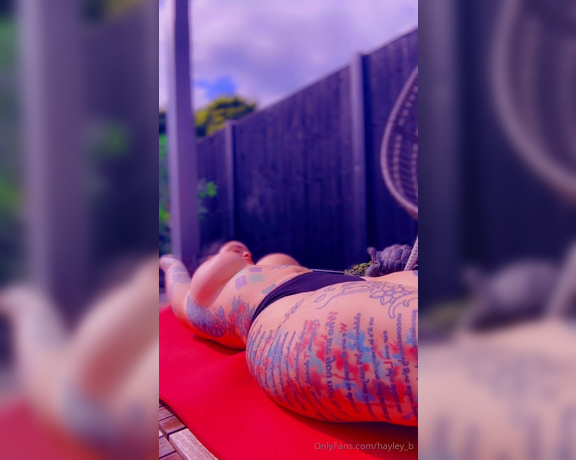 Hayley B aka hayley_b - 07-19-2024 OnlyFans Video - Morning Fckers good day for some outdoor topless yoga in my garden