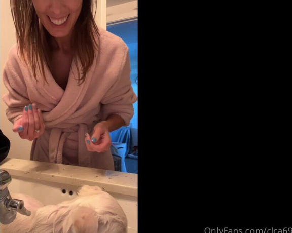 Christy Love aka clca69 - 01-18-2022 OnlyFans Video - Tofu my new dogs first bath