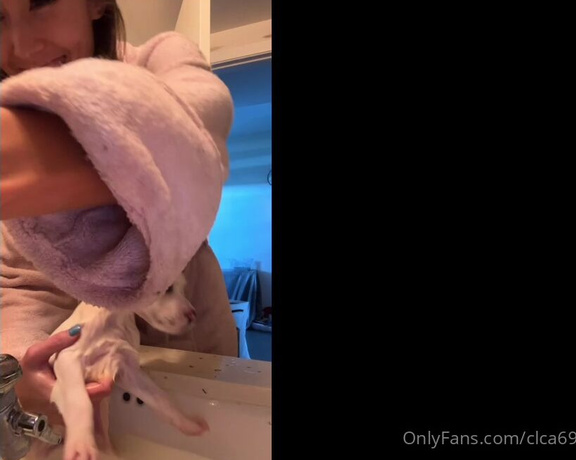 Christy Love aka clca69 - 01-18-2022 OnlyFans Video - Tofu my new dogs first bath