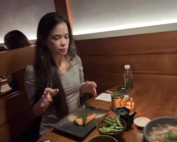 Christy Love aka clca69 - 12-10-2024 OnlyFans Video - Dinner with angelinamoonofficial eating at a sushi place but didnt order sushi Lol