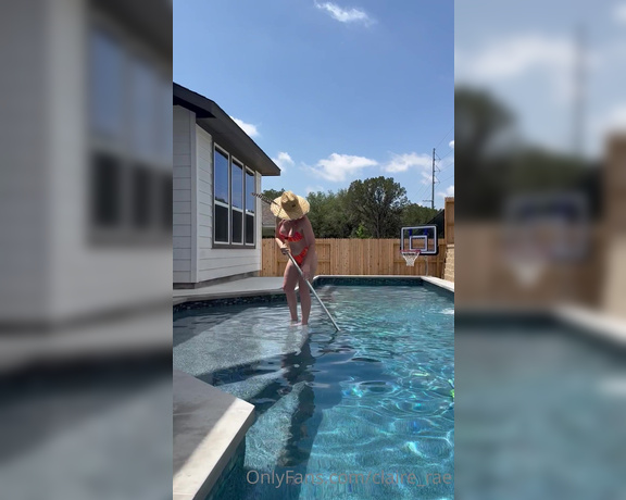 Claire Rae aka claire_rae - 04-16-2023 OnlyFans Video - Do I make cleaning the pool look good