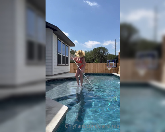 Claire Rae aka claire_rae - 04-16-2023 OnlyFans Video - Do I make cleaning the pool look good