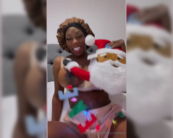 Ebony Mystique aka ebony_mystique - 12-29-2023 OnlyFans Video - Santa bought me new tits Now I see why