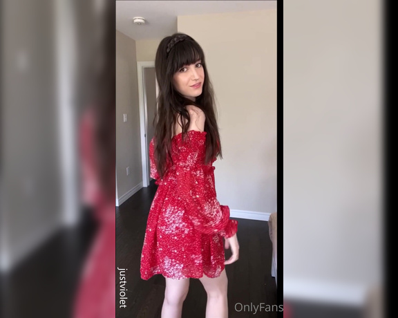 JustViolet aka justviolet - 06-14-2021 OnlyFans Video - stripping out of my red summer dress