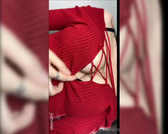 JustViolet aka justviolet - 12-19-2021 OnlyFans Video - Tight red dress strip tease