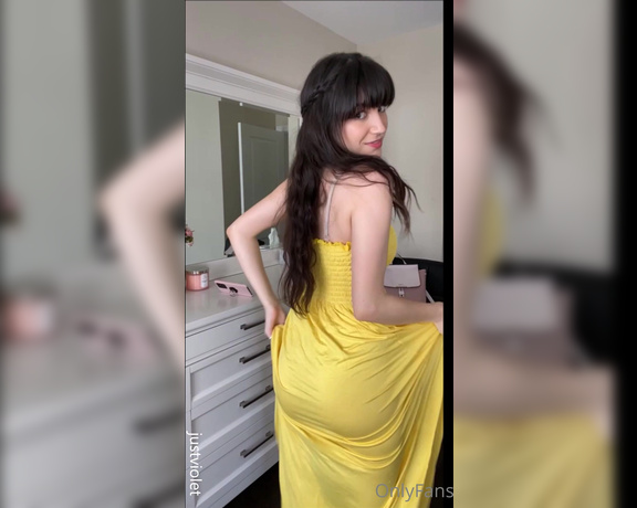 JustViolet aka justviolet - 09-10-2021 OnlyFans Video - stripping out of my yellow summer dress