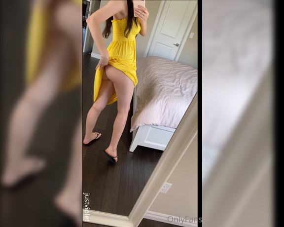 JustViolet aka justviolet - 09-10-2021 OnlyFans Video - stripping out of my yellow summer dress