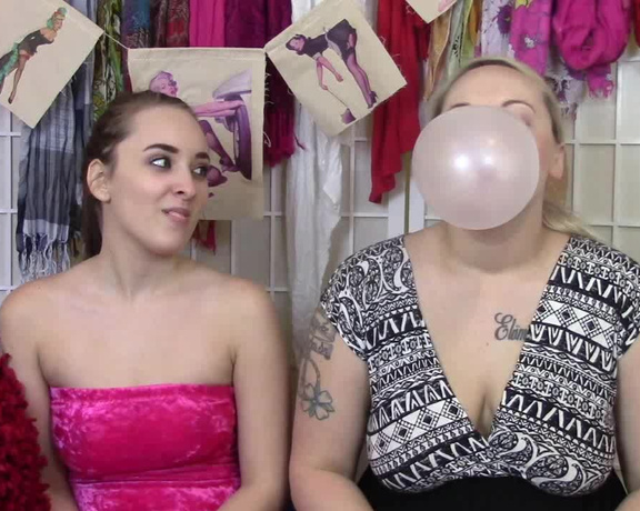 BuddahsPlayground - Bubble Gum Sisters, Bubble Gum, Blowing Bubbles, Brunette, Blonde, ManyVids