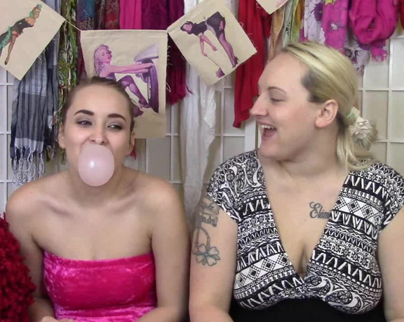 BuddahsPlayground - Bubble Gum Sisters, Bubble Gum, Blowing Bubbles, Brunette, Blonde, ManyVids
