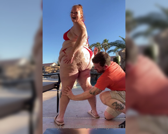 Julie Ginger aka bbwjulieginger1 - 01-20-2022 OnlyFans Video - Yesterday i wanted to be oiled down for my poolside photo shoot so my good friend