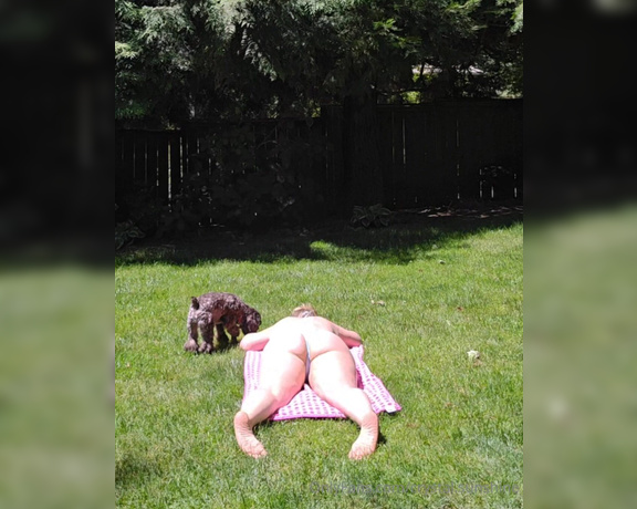 Crystal Sunshine aka crystal.sunshine - 06-13-2024 OnlyFans Video - If you lived next door, would you peek over the fence to see me sunbathing in