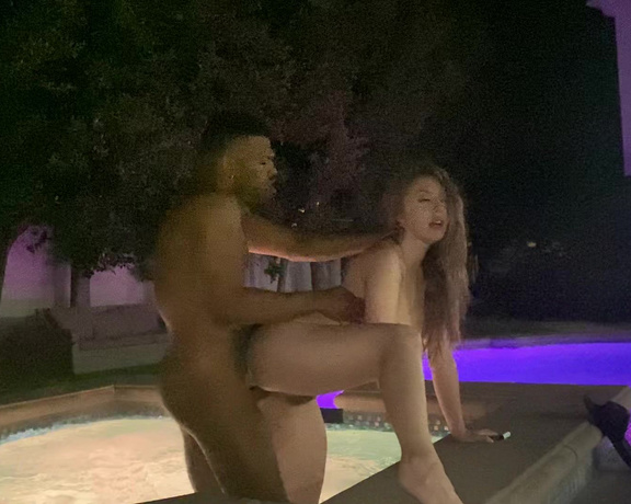 Yourboyfcisco - L's in the Cuzz Lena Paul, BBC, Interracial, Outdoors, Pool, Smoking, ManyVids