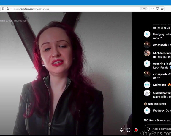 Mistresslfatale - This was my first Live stream on onlyfans. Date  , It was also 7G (21.02.2021)