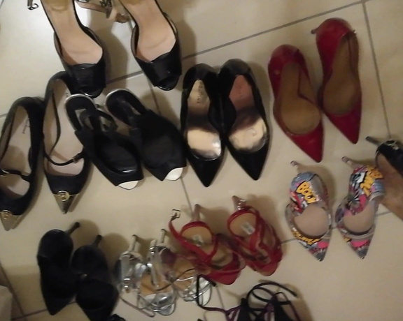 Dinahmistress - My slave was lucky to may clean all these shoes, with his tong! R (14.01.2020)